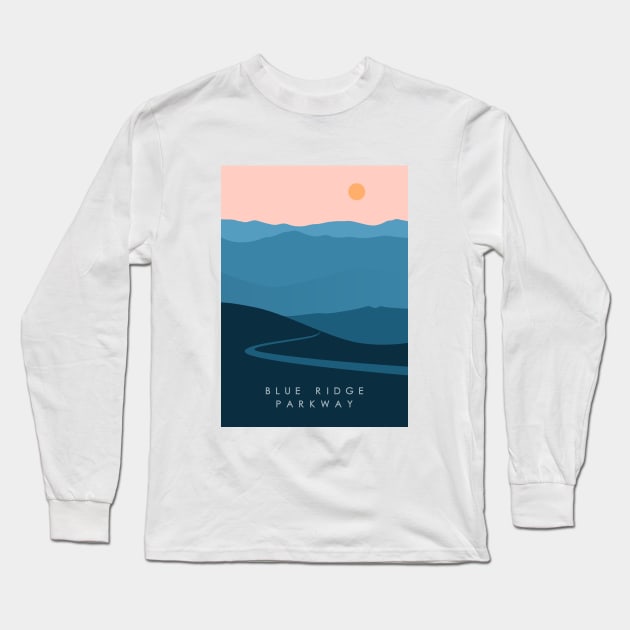 Blue Ridge Parkway Mountain Long Sleeve T-Shirt by Zakaria Azis